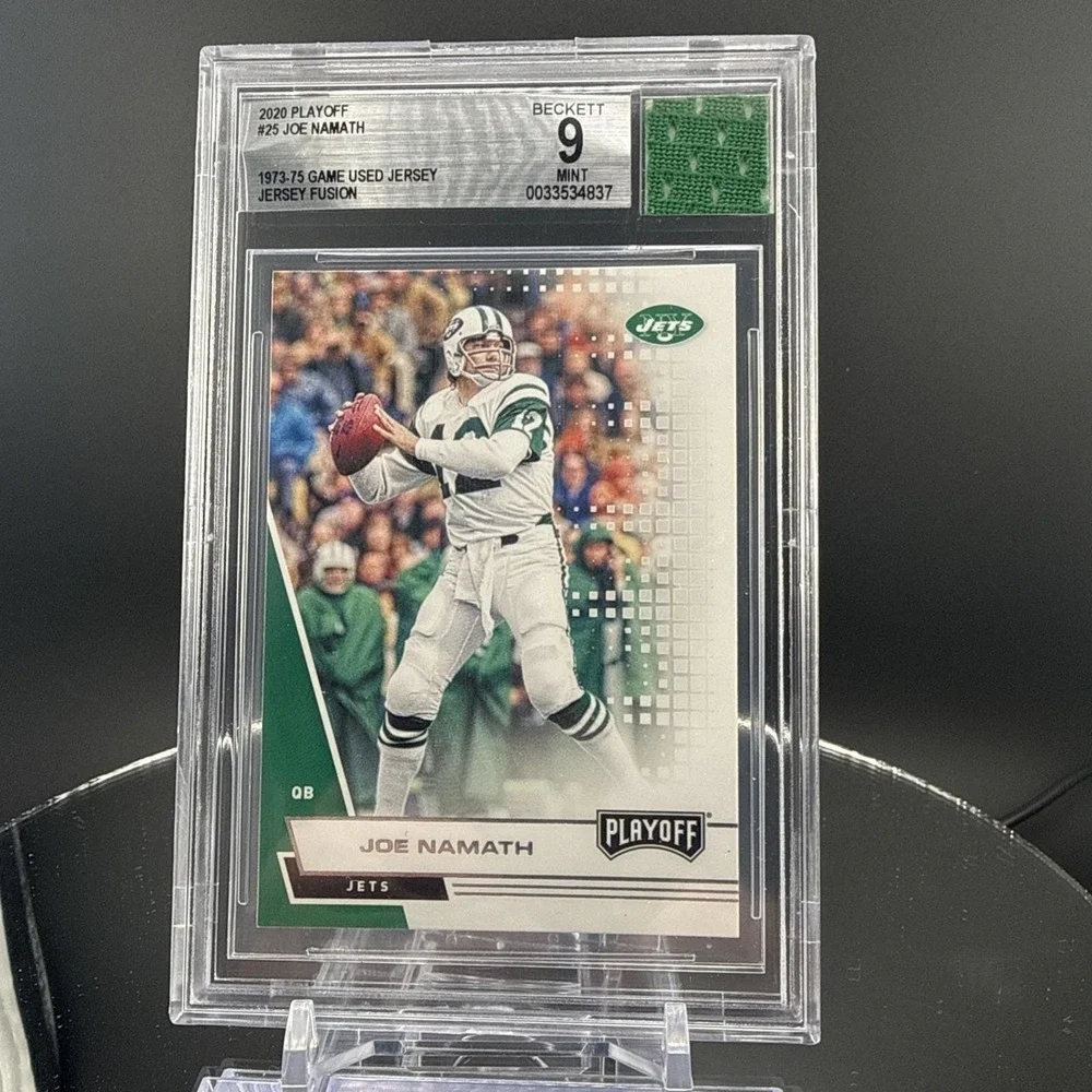2020 Panini Playoff Joe Namath #25 Jersey Fusion BGS 9 Mint 1973-75 Game Used